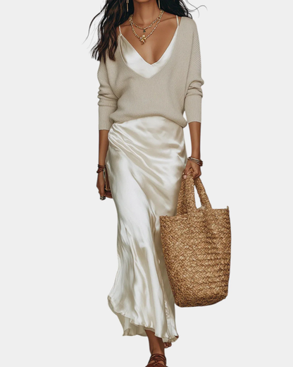 Completo Midi Satin & Knit