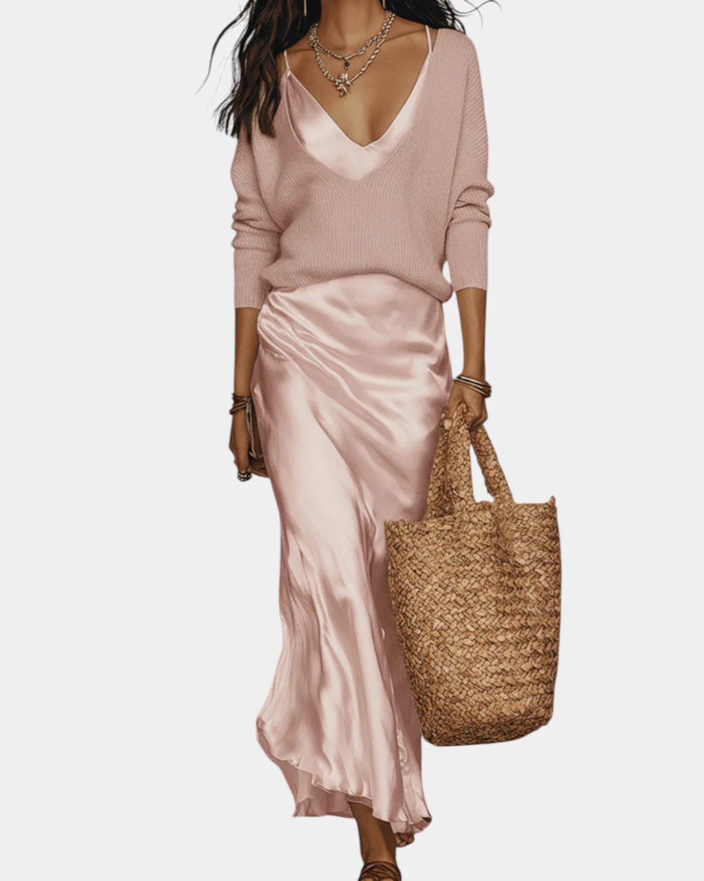 Completo Midi Satin & Knit
