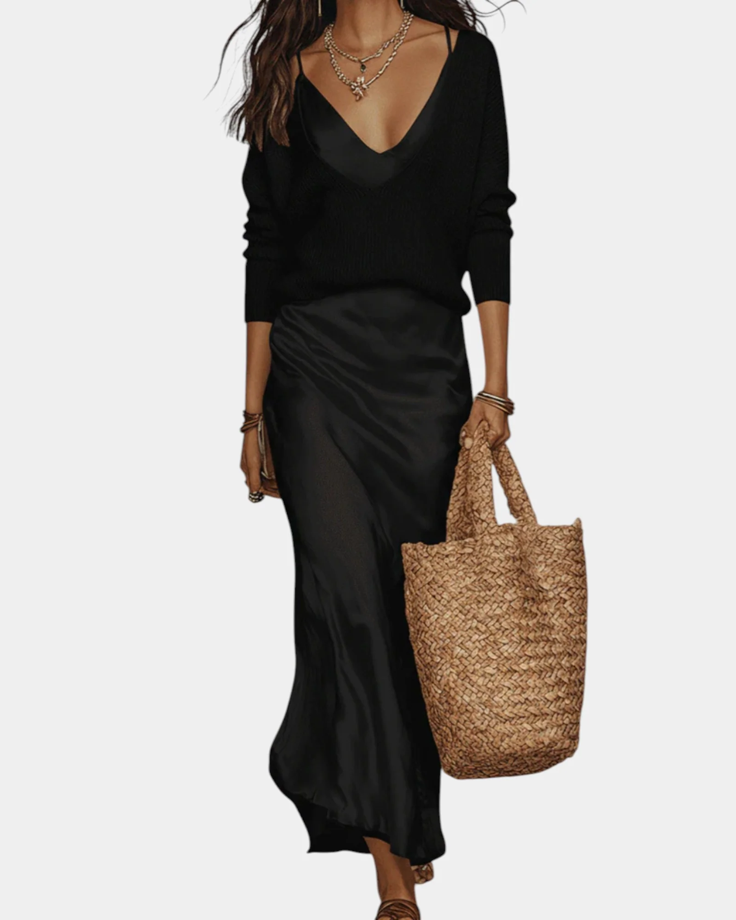 Completo Midi Satin & Knit