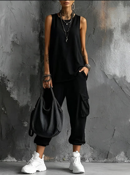 Completo casual morbido con tasche